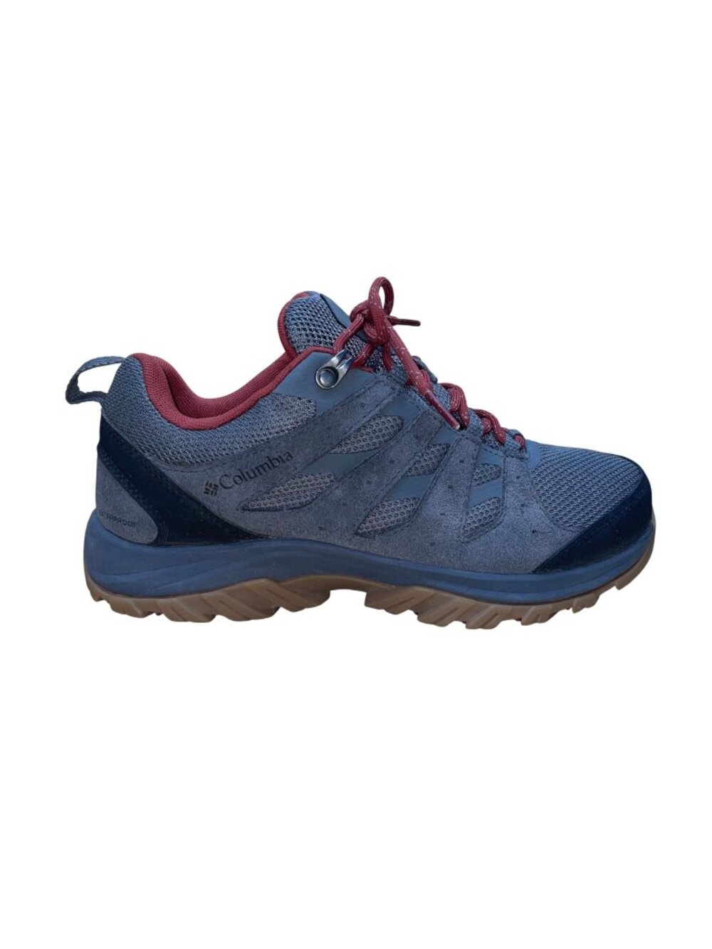 Columbia Women’s Gray & Red Mesh Redmond 3 Waterproof Hiking Shoes Size 8